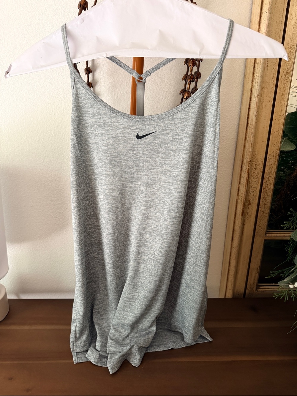 Nike Women’s Grey Tank Top with Spaghetti Straps Dri-Fit